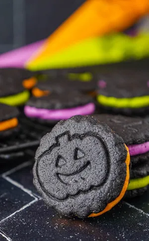 Halloween Pumpkin Sandwich Cookie Wallpaper