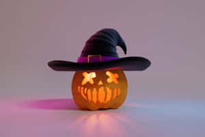 Halloween Pumpkin Witch Hat Wallpaper
