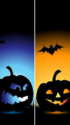 Halloween Pumpkinand Bats Lockscreen Wallpaper