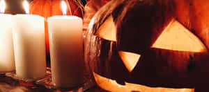 Halloween Pumpkinand Candles Wallpaper