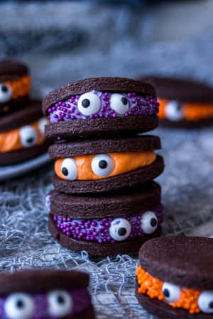 Halloween Sandwich Cookieswith Eyeballs Wallpaper