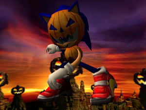 Halloween Sonic Pumpkin Hill Wallpaper