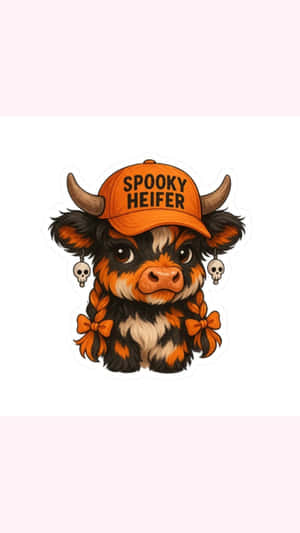 Halloween Spooky Cow Design Wallpaper