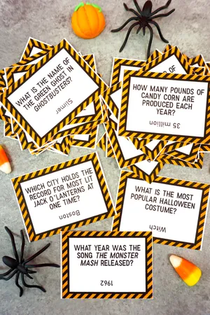 Halloween Trivia Cardsand Decorations Wallpaper