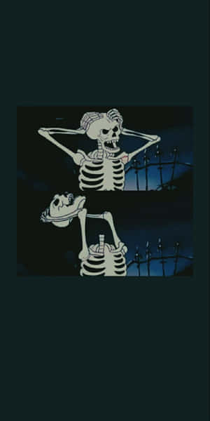 Halloween Tumblr Aesthetic Angry Skeleton Wallpaper