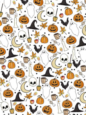Halloween Tumblr Aesthetic Spooky Drawing Pattern Wallpaper