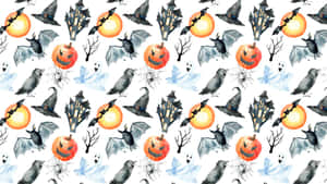 Halloween_ Watercolor_ Pattern Wallpaper