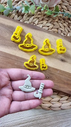 Halloween Witch Hatand Broom Cookie Cutters Wallpaper