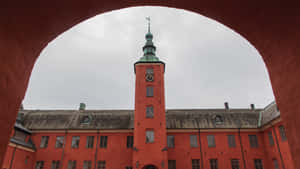 Halmstad Castle Through Archway Wallpaper