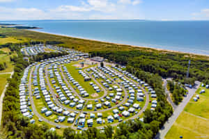 Halmstad Coastal Campsite Aerial View Wallpaper