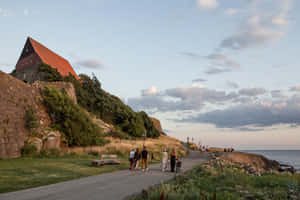 Halmstad Coastal Path Sunset Wallpaper