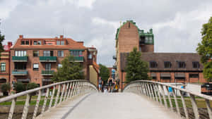 Halmstad River Bridge View Wallpaper