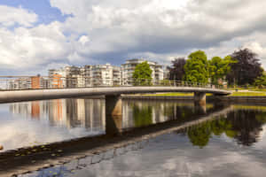 Halmstad River Reflections Wallpaper