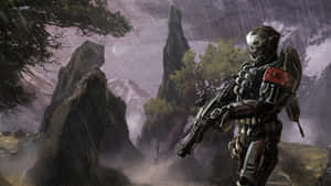 Halo Emile: Spartan Warrior In Action Wallpaper