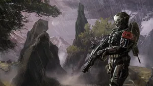 Halo Emile: Spartan Warrior In Action Wallpaper