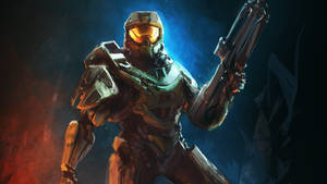 Halo Master Chief Raising Gun Wallpaper