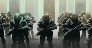 Halo Spartans In Action Wallpaper