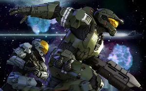 Halo Spartans United In Battle Wallpaper