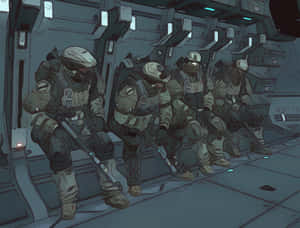 Halo Unsc Forces In Battle Wallpaper