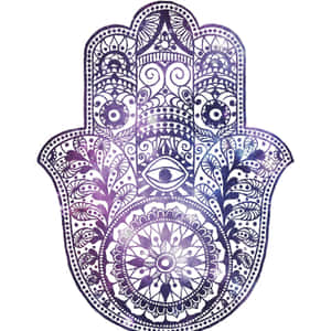 Hamsa Hand With A Blue Background Wallpaper