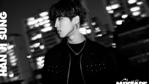 Han Stray Kids Black White Portrait Wallpaper