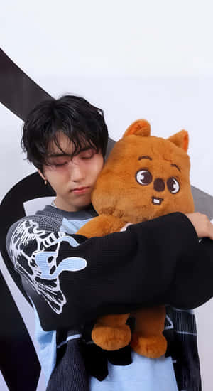 Han Stray Kids With Plush Wallpaper