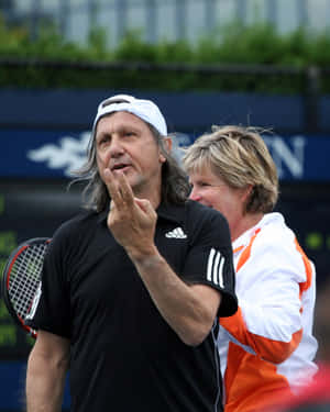 Hana Mandlikova With Ilie Nastase Wallpaper