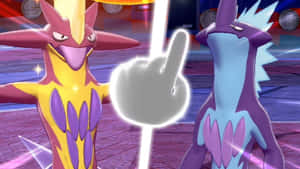 Hand Arrow Between Yellow And Blue Toxtricity Wallpaper