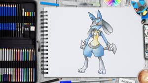 Hand Drawn Lucario Wallpaper