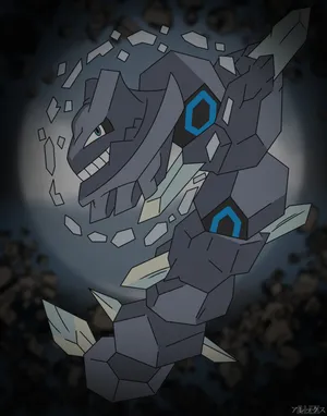 Hand-drawn Mega Steelix Artwork Wallpaper