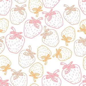 Hand Drawn Pastel Cute Strawberry Wallpaper