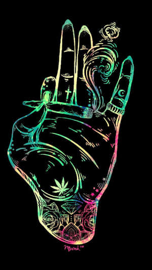 Hand Outline Holding Joint Wallpaper
