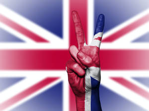 Hand Peace Symbol Union Jack Wallpaper