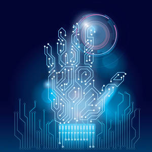 Hand Power Circuit Board Wallpaper
