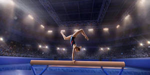 Hand Stand Gymnastics Balance Beam Wallpaper