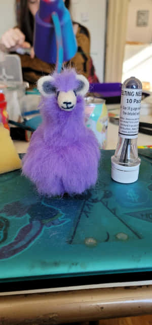 Handmade Purple Alpaca Felt Craft Wallpaper