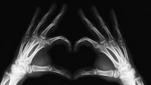 Hands Making A Heart Shape In Black And White Photo Wallpaper