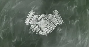 Handshake Chalkboard Drawing Wallpaper