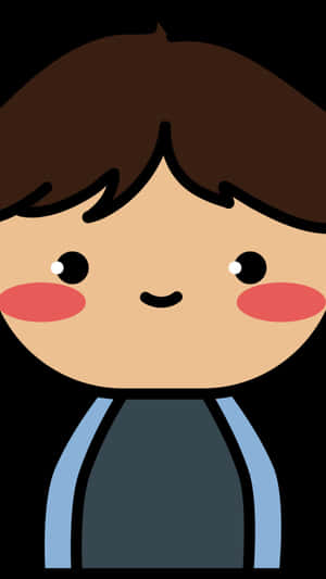 Handsome Blushing Boy Cartoon Wallpaper