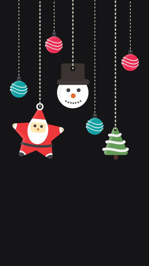 Hanging Kawaii Christmas Décor Wallpaper