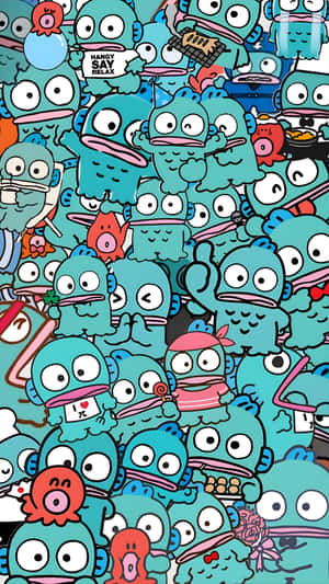 Hangyodon Character Collage Wallpaper