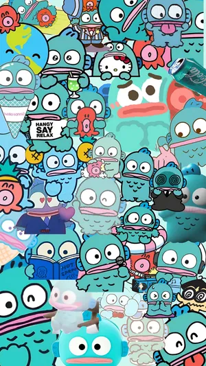Hangyodon Character Collage Wallpaper