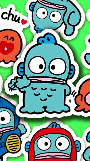 Hangyodon Character Stickers Wallpaper