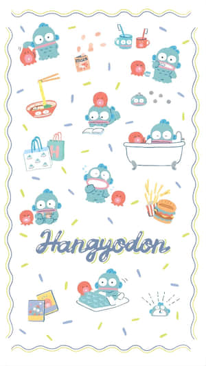 Hangyodon Cute Character Pattern Wallpaper