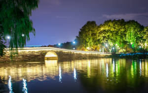 Hangzhou West Lake Bridge Lights Wallpaper