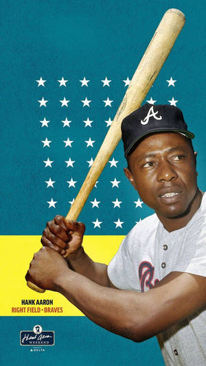 Hank Aaron Against White Stars Wallpaper