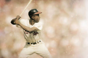 Hank Aaron Bokeh Background Wallpaper