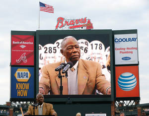 Hank Aaron On Video Screen Wallpaper