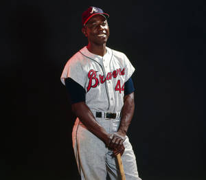 Hank Aaron Young Atlanta Braves Wallpaper