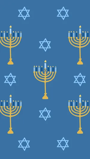 Hanukkah Menorah Star Pattern Wallpaper